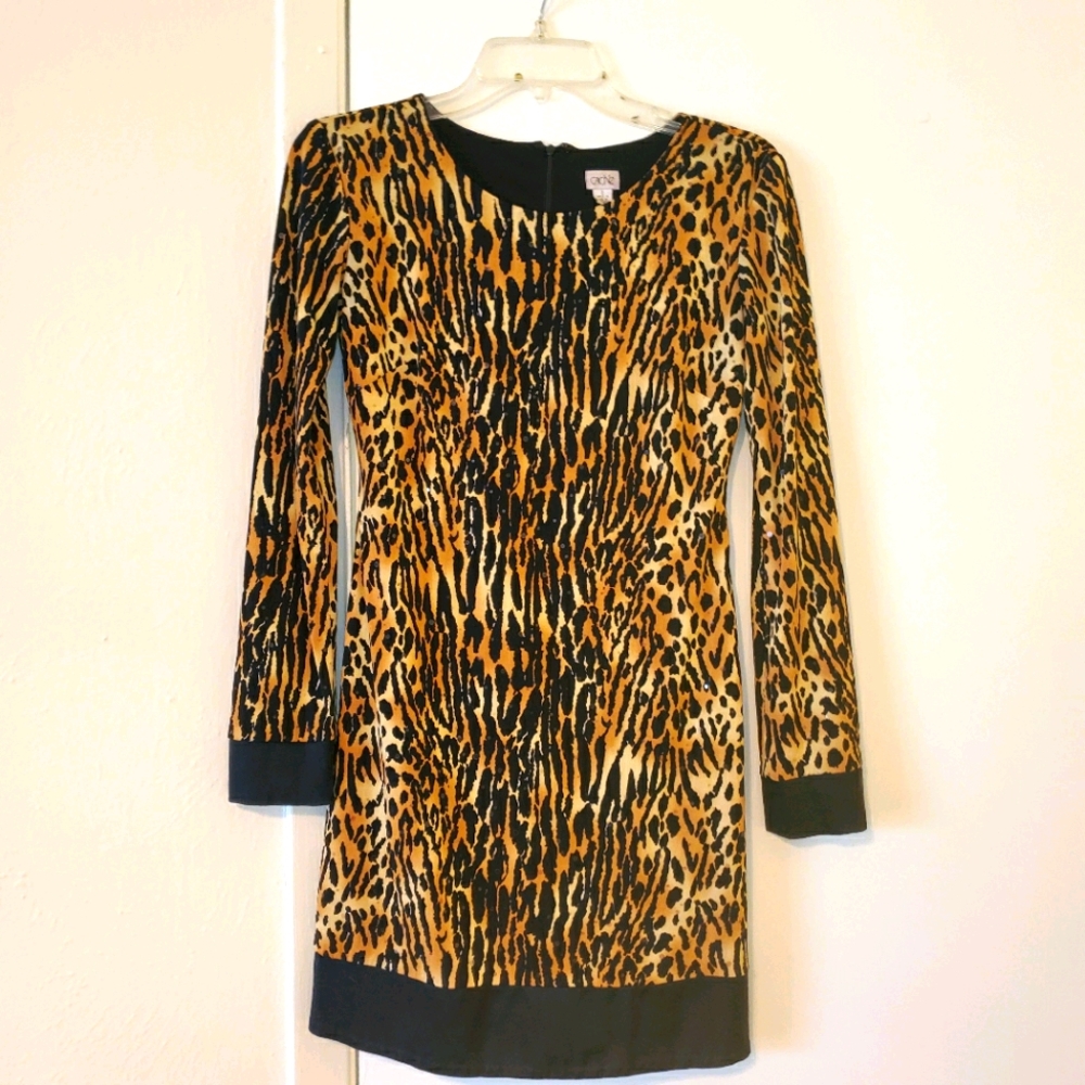 Leopard long sleeve dress